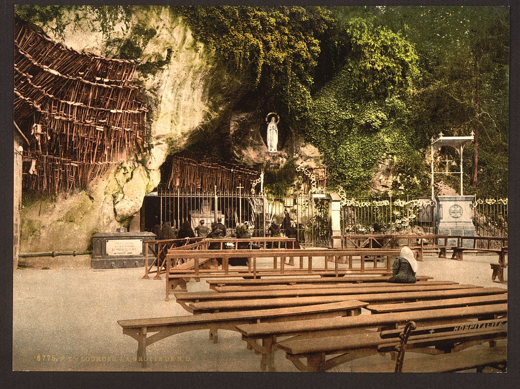 A picture of The grotto of Notre Dame, Lourdes, Pyrenees, France