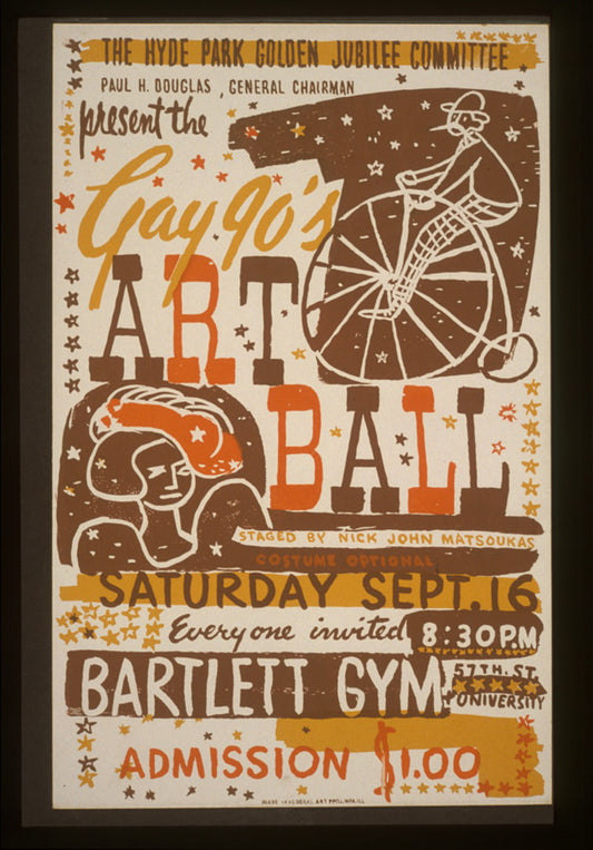 A picture of The Hyde Park Golden Jubilee Committee present the Gay 90's Art Ball staged by Nick John Matsoukas.