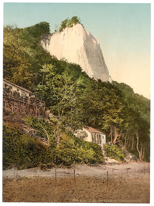 A picture of The Konigsstuhl, with fisher huts, Stubbenkammer, Isle of Rugen, Germany