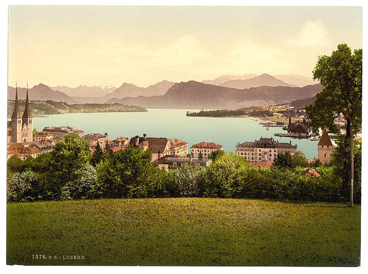 A picture of The lake and panorama of the Alps, Lucerne, Switzerland