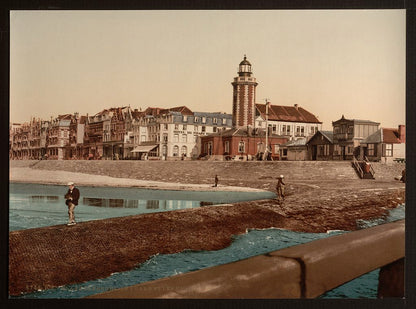 A picture of The lighthouse and villas, Blankenberghe, Belgium