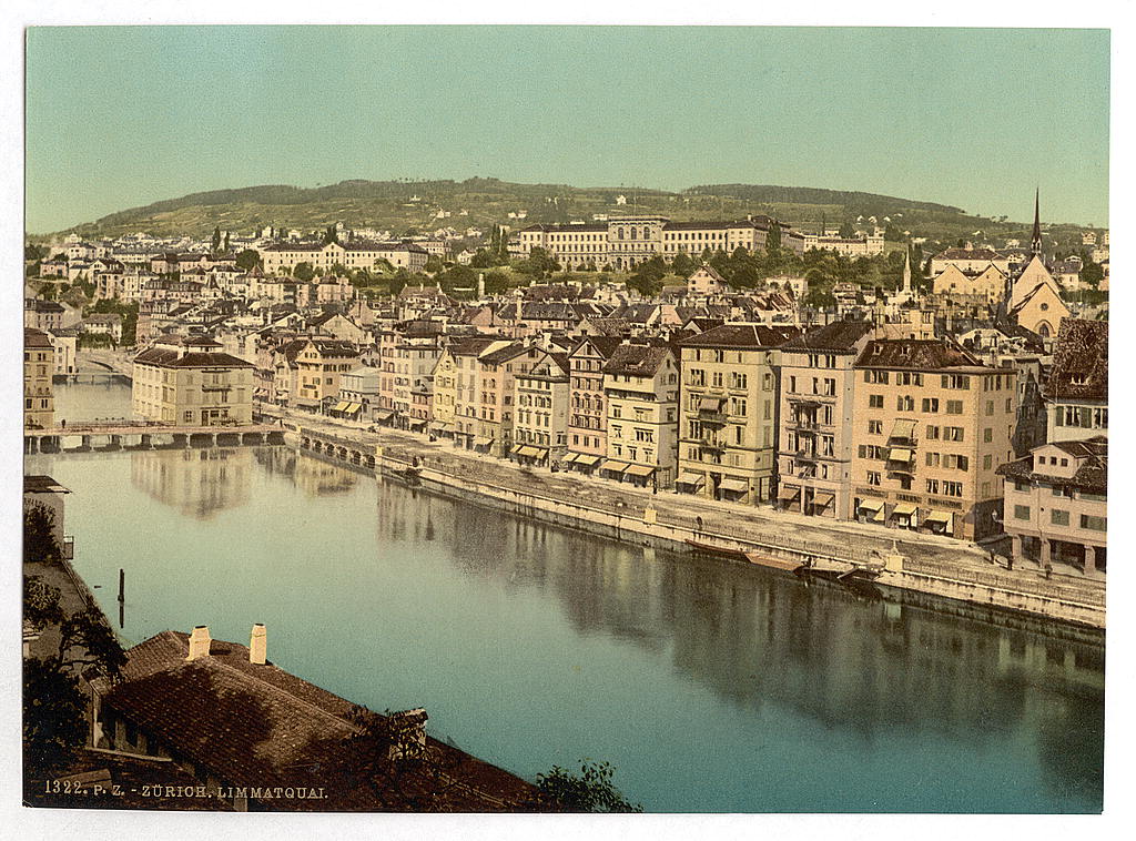 A picture of The Limmatquay, with Polytechnic, Zurich, Switzerland