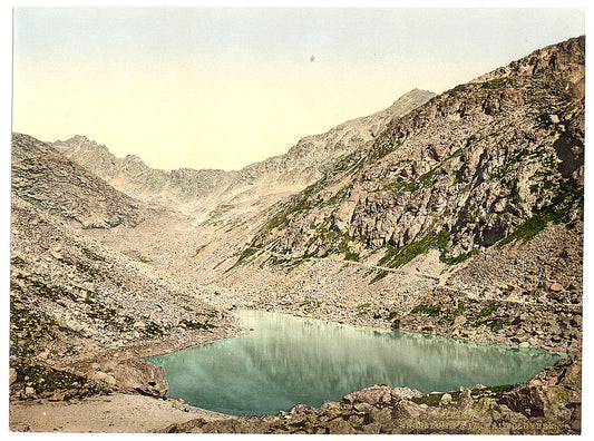 A picture of The Long Lake (i.e., Langer See) in Felkaer (i.e., Felka) Valley, Tatra, Austro-Hungary