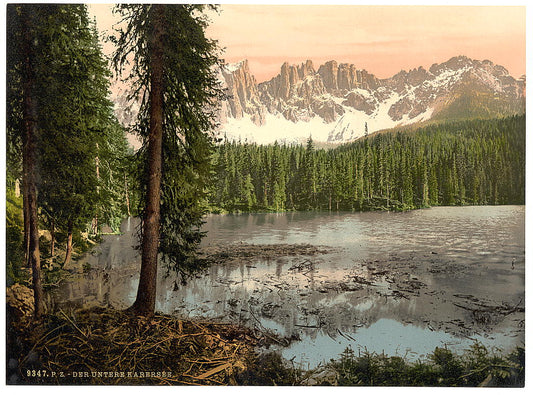 A picture of The Lower Karersee, Tyrol, Austro-Hungary