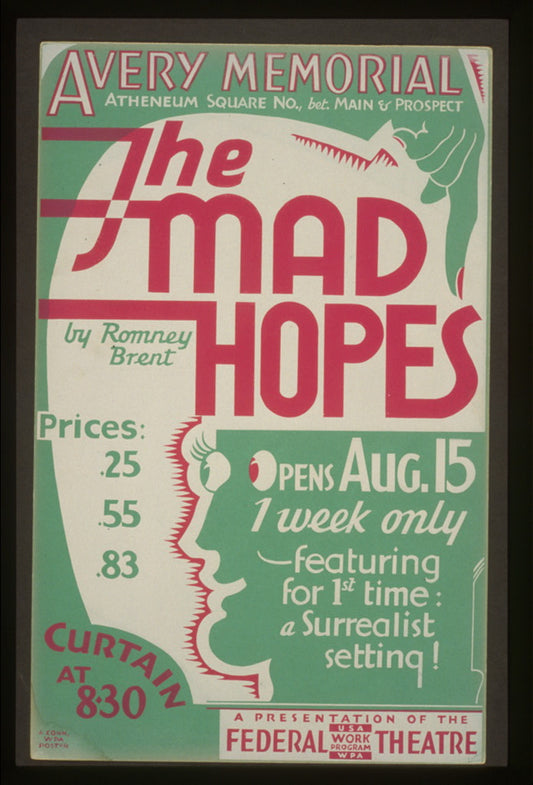 A picture of The mad hopes by Romney Brent featuring for 1st time: a Surrealist setting!