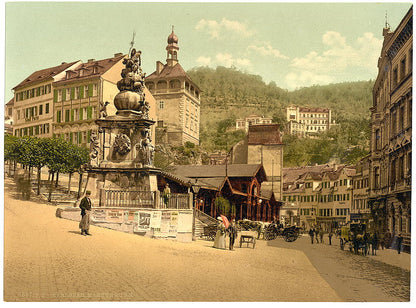 A picture of The market fountain, Carlsbad, Bohemia, Austro-Hungary