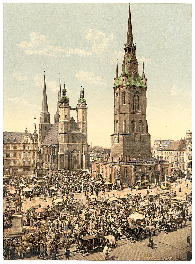 A picture of The market place, Halle, German Saxony, Germany