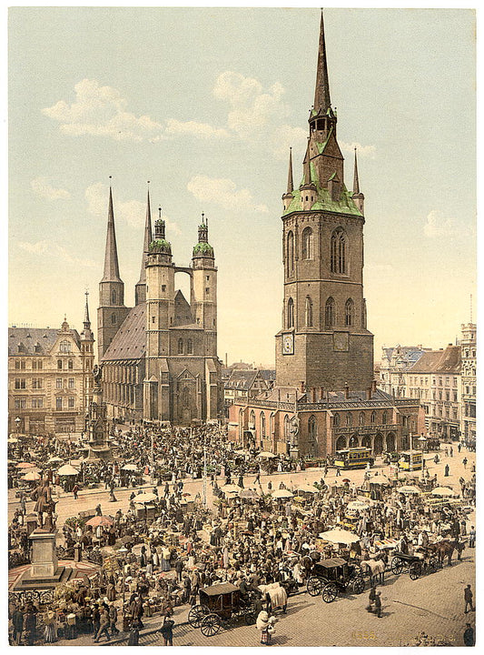 A picture of The market place, Halle, German Saxony, Germany