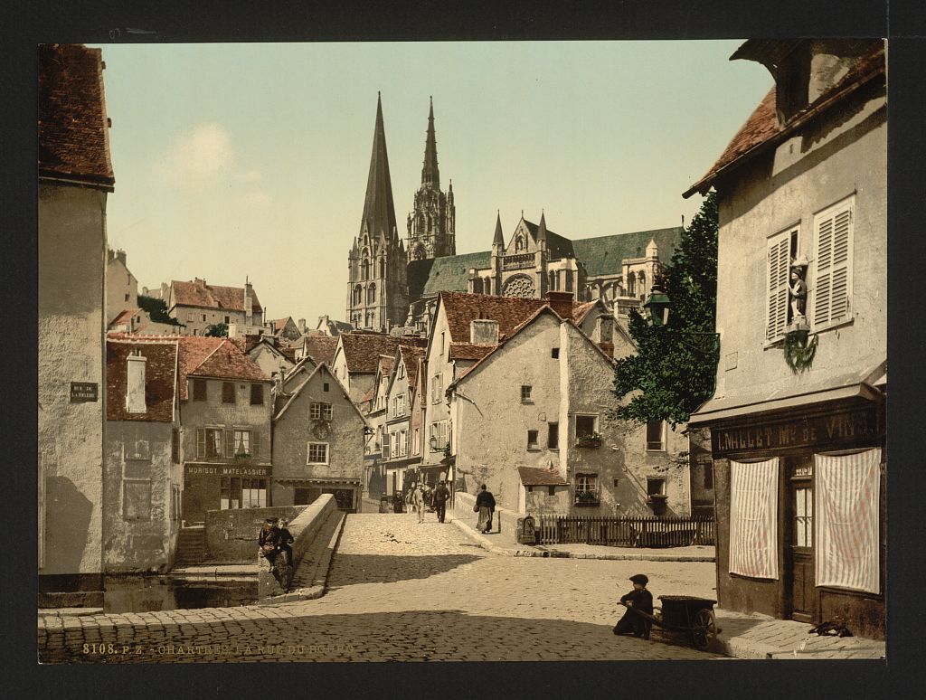 A picture of The market street, Chartres, France