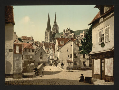 A picture of The market street, Chartres, France