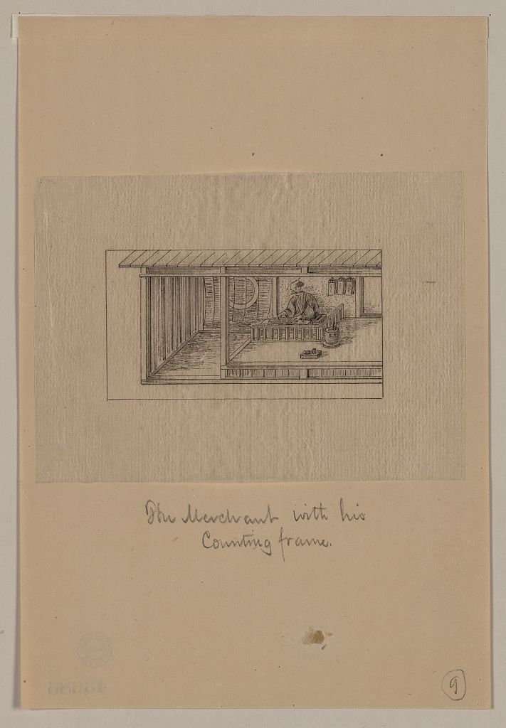 A picture of The merchant with his counting frame