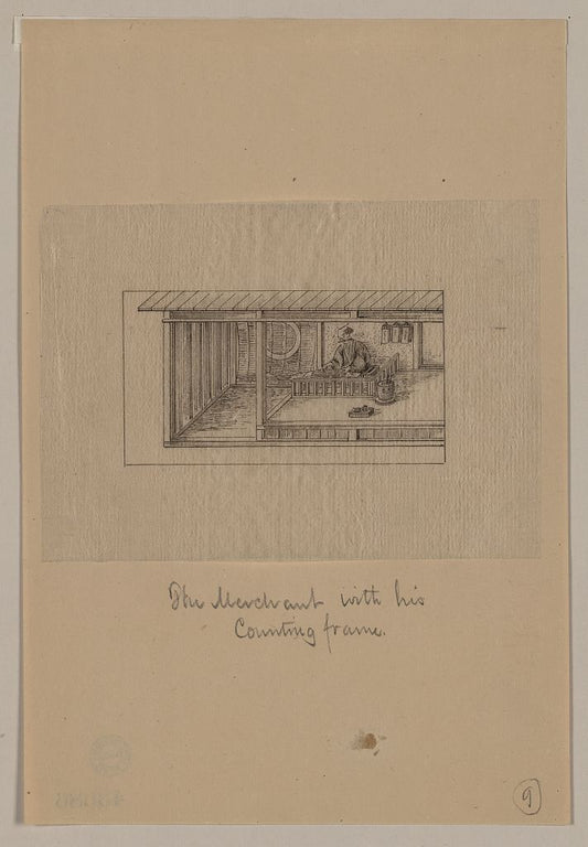 A picture of The merchant with his counting frame