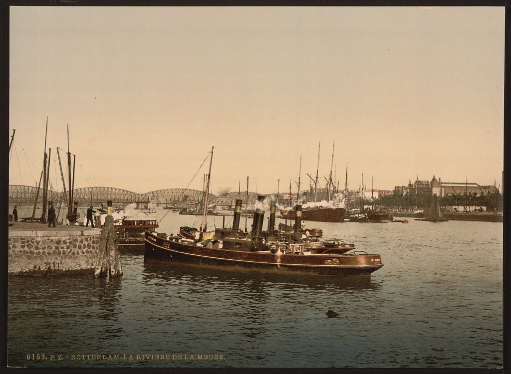 A picture of The Meuse River, Rotterdam, Holland