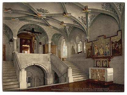 A picture of The museum, the steps from the lower chapel, Zurich, Switzerland