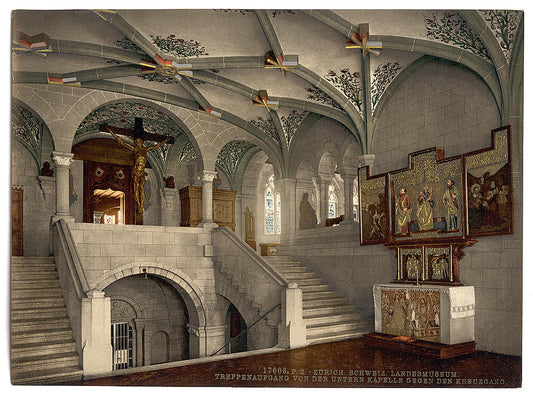 A picture of The museum, the steps from the lower chapel, Zurich, Switzerland