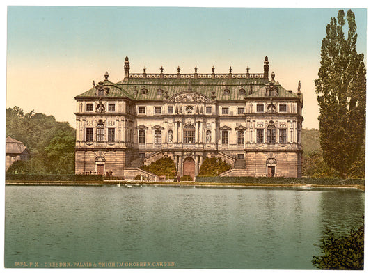 A picture of The palace and the pond in the Grand Garden, Altstadt, Dresden, Saxony, Germany