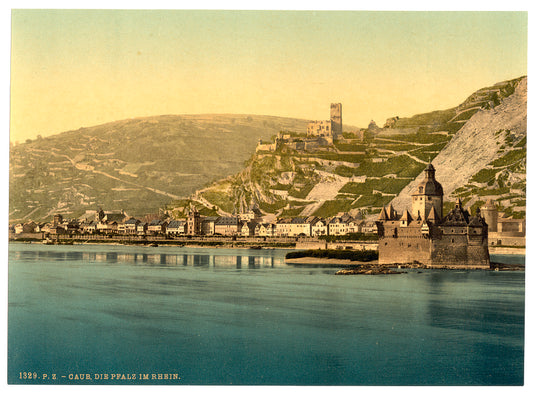 A picture of The Pfalz on the Rhine, Coub (i.e., Kaub), the Rhine, Germany