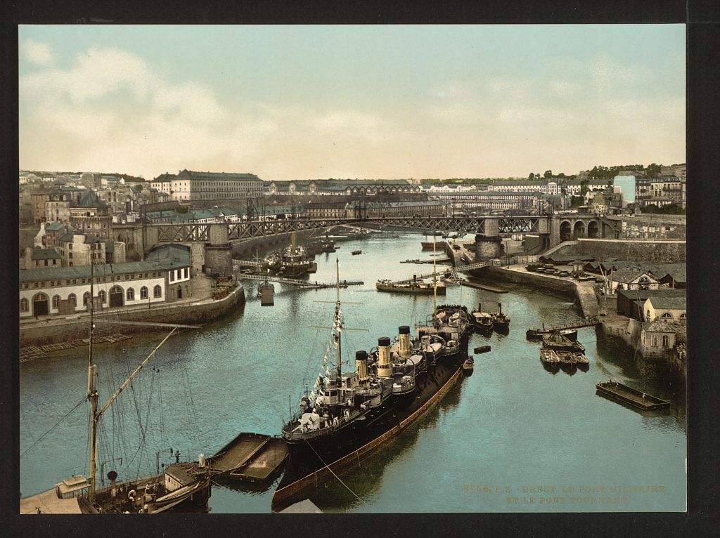 A picture of The Port Militaire and swing bridge, Brest, France