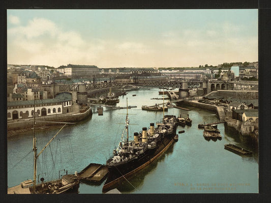 A picture of The Port Militaire and swing bridge, Brest, France