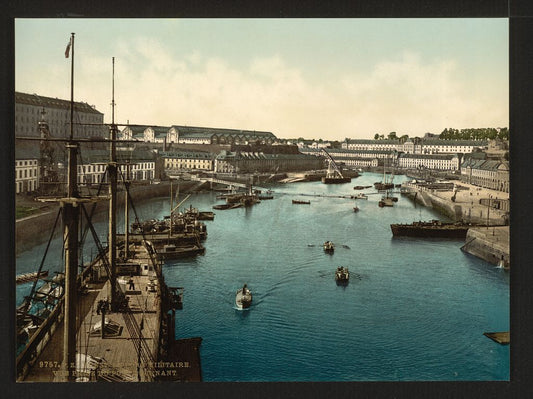 A picture of The Port Militaire from swing bridge, Brest, France