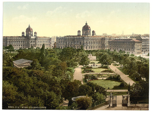 A picture of The public garden, Vienna, Austro-Hungary