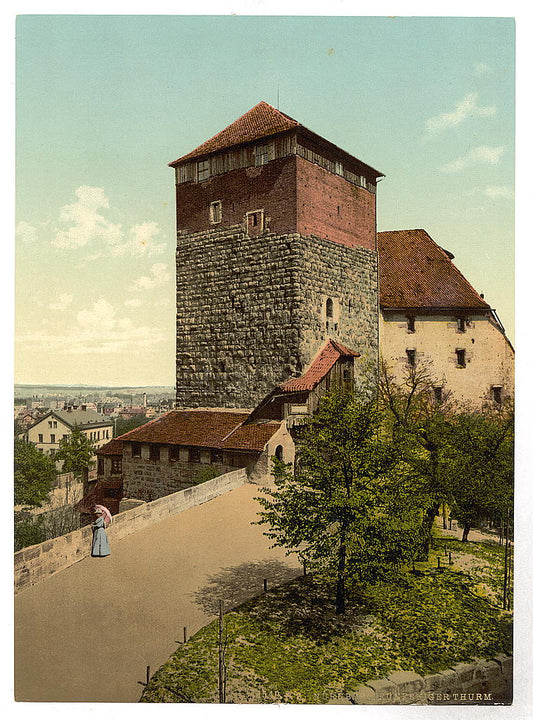 A picture of The Quintagonal tower (i.e. Funfeckiger Turm), Nuremberg, Bavaria, Germany