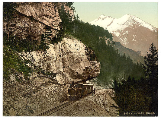 A picture of The railway between Passhohe and Meiringen, Brunig, Bernese Oberland, Switzerland