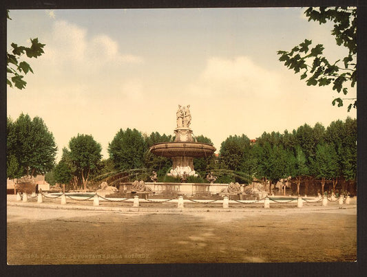 A picture of The round fountain, Aix, Provence, France