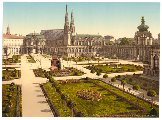 A picture of The Royal Prison, Zwinger (pleasure palace) and the St. Sophie Church, Altstadt, Dresden, Saxony, Germany