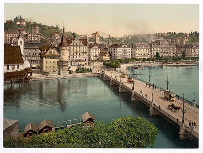 A picture of The Schweizerhof Quay, and New Bridge, Lucerne, Switzerland