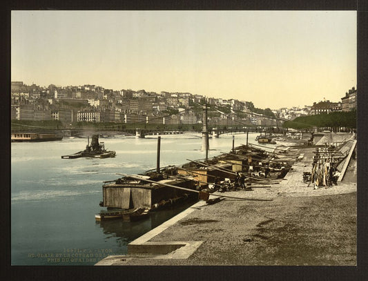 A picture of The St. Clair and hill of the Red Cross from the Quay, Brotteaux, Lyons, France