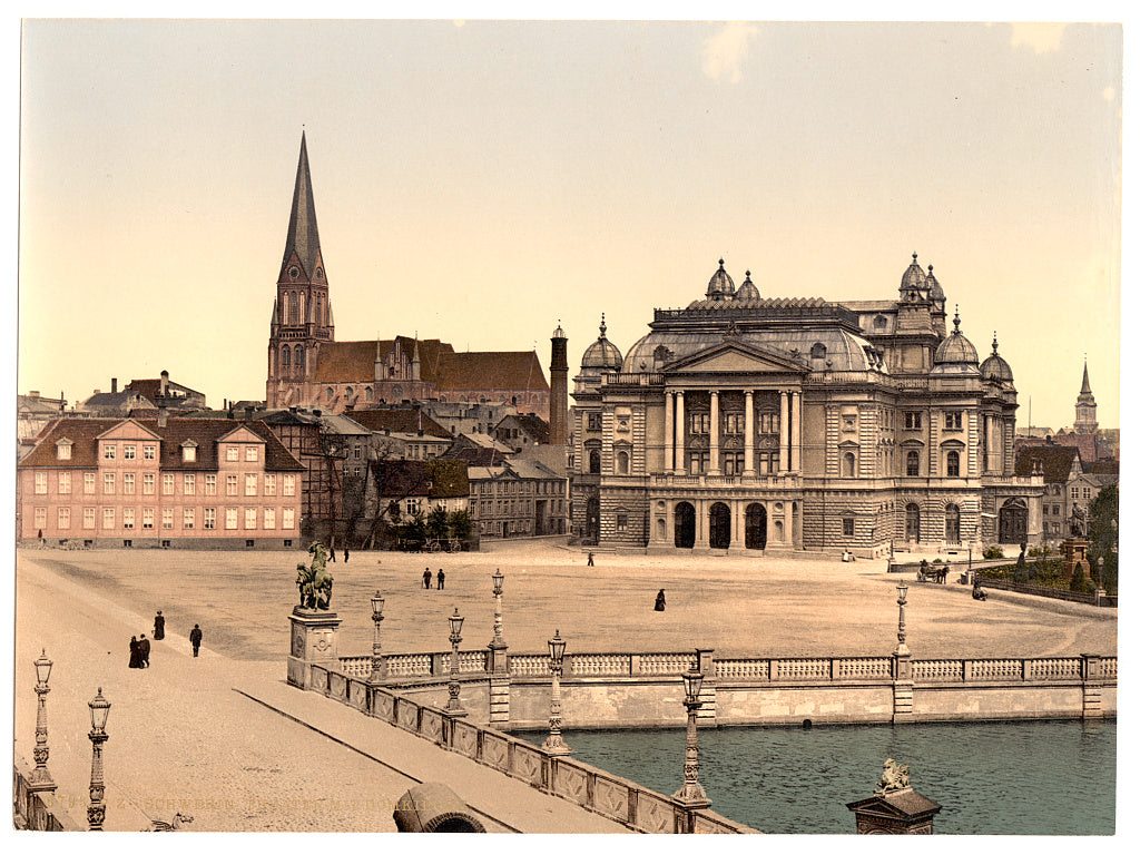 A picture of The theatre and cathedral, Schwerin, Mecklenburg-Schwerin, Germany