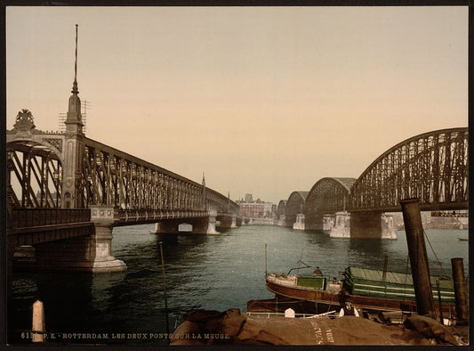 A picture of The two bridges on the Meuse, Rotterdam, Holland