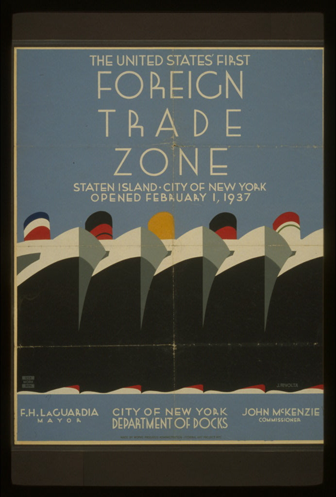 A picture of The United States' first foreign trade zone Staten Island, City of New York, opened February 1, 1937 /