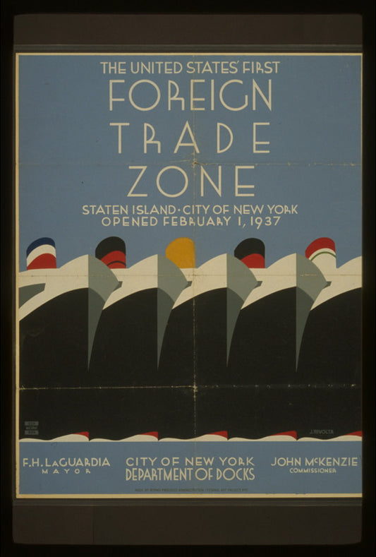 A picture of The United States' first foreign trade zone Staten Island, City of New York, opened February 1, 1937 /