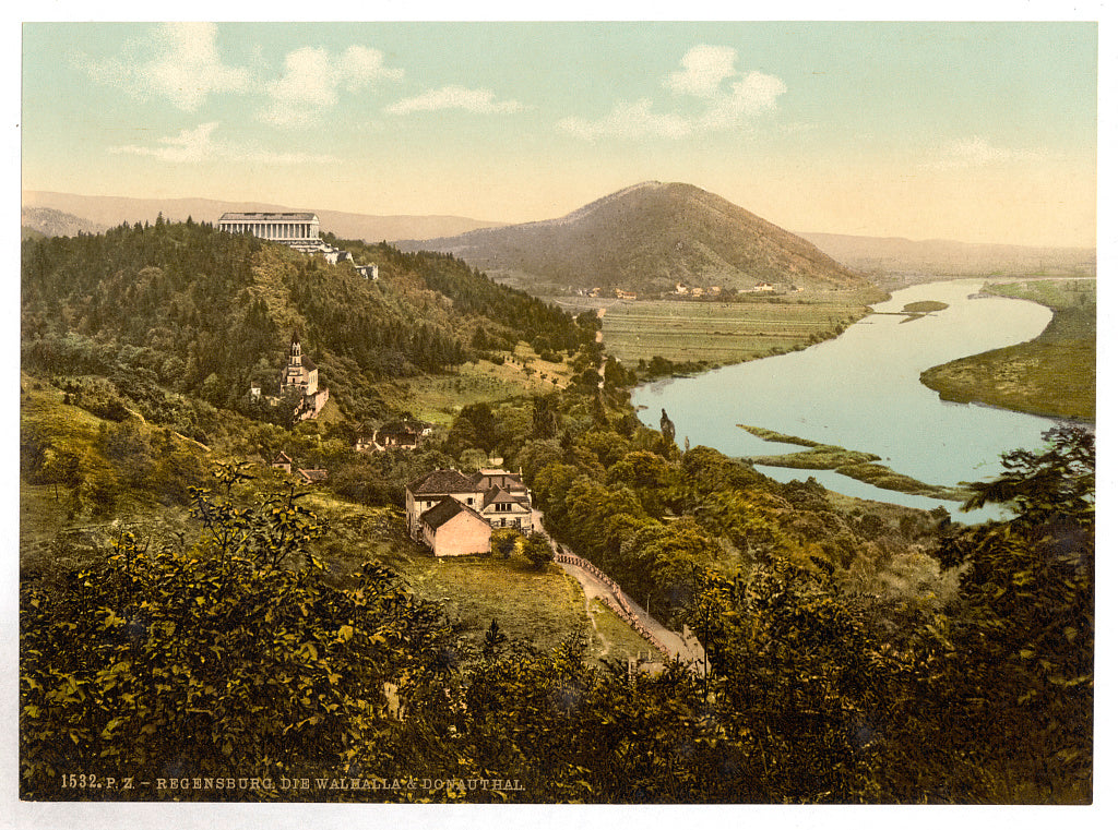 A picture of The Walhalla with view in the Danube Valley, Ratisbon (Regensburg), Bavaria, Germany