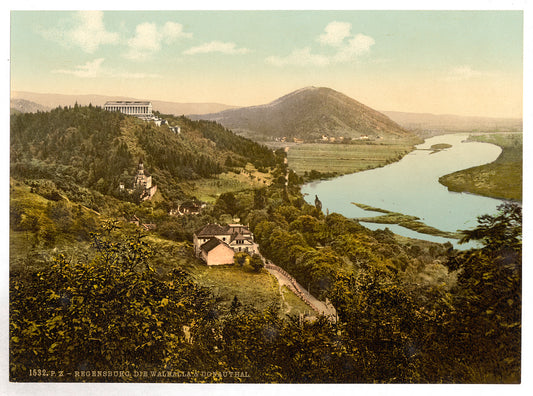 A picture of The Walhalla with view in the Danube Valley, Ratisbon (Regensburg), Bavaria, Germany