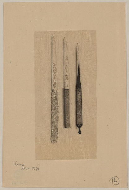 A picture of Three letter openers or knives