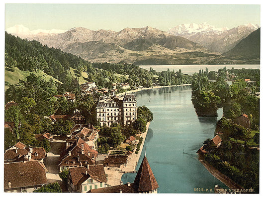 A picture of Thun and the Alps, Bernese Oberland, Switzerland