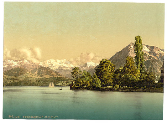 A picture of Thun, Lake of, Blumlisalp and the Niesen, Bernese Oberland, Switzerland