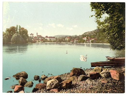 A picture of Thun with view of Lake of Thun, Bernese Oberland, Switzerland