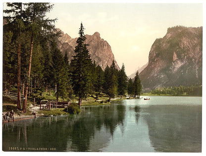 A picture of Toblach Lake, Tyrol, Austro-Hungary