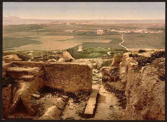 A picture of Tombs and view of Goletta, Carthage, Tunisia