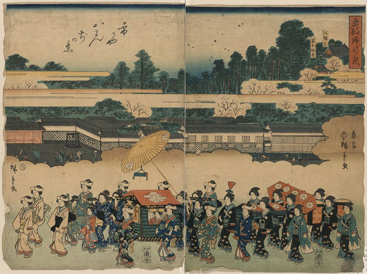 A picture of Tōto nishiki gyōretsu ichigaya hatimannae no kei