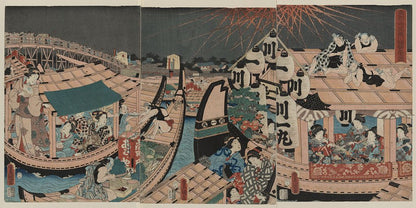 A picture of Tōto ryōgokubashi kawabiraki han'ei zu