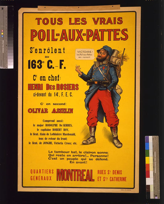 A picture of Tous les vrais Poil-aux-pattes s'enrôlent au 163e C.-F.