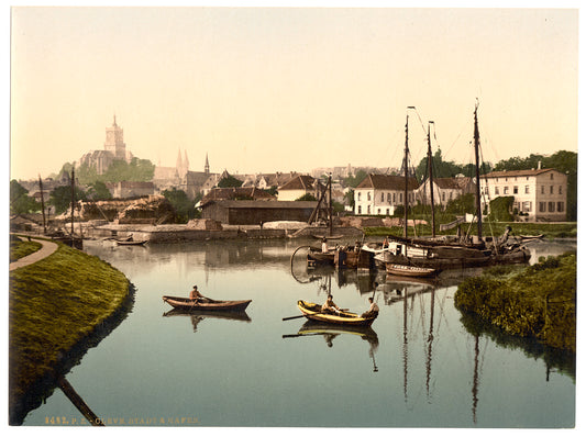 A picture of Town and harbor, Cleves, Westphalia, Germany