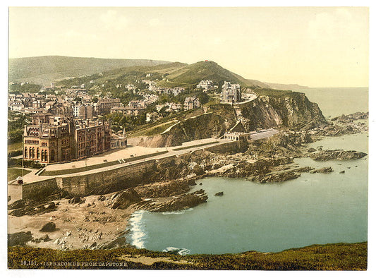 A picture of Town and hotels from Capstone, Ilfracombe, England