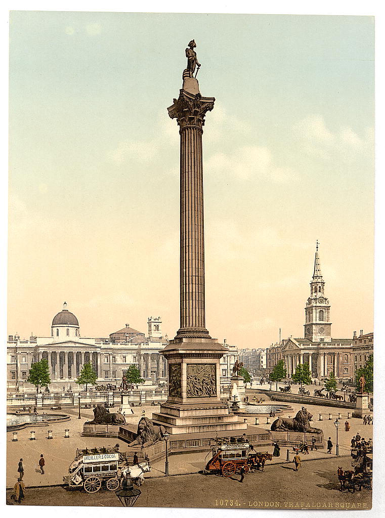 A picture of Trafalgar Square and National Gallery, London, England