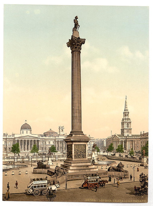 A picture of Trafalgar Square and National Gallery, London, England